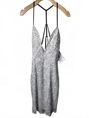 Trixxi LA  Floral Lace Mini Dress Women's Small White Black